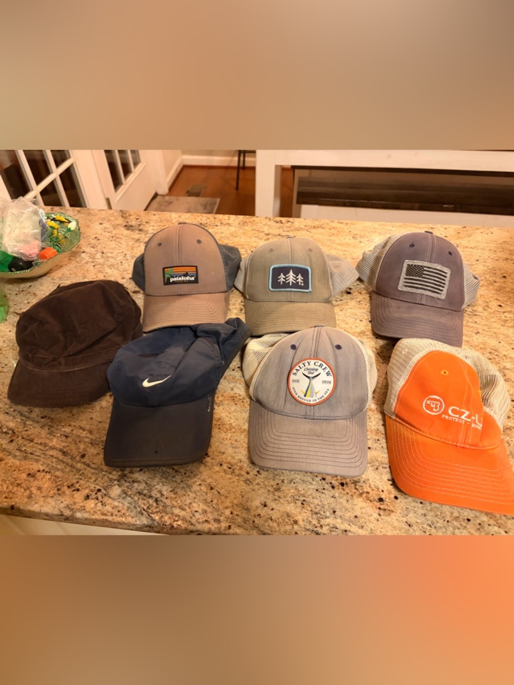 Patagonia Gray and Tan Trucker Hat with Logo.   5 more included in this bundle